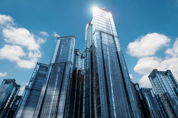 3d rendering highrise office building