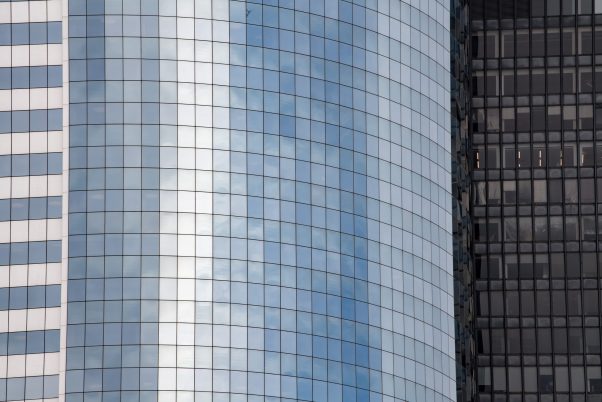 new york manhattan skycrapers building detail reflections on windows