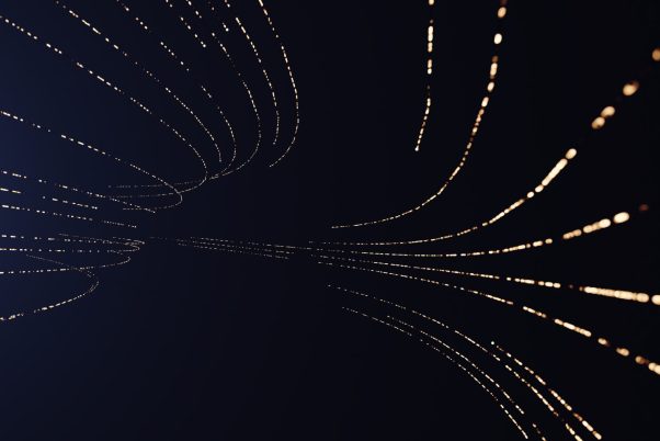 3d illustration Glowing fiber optic cable. Information and data flows by wire. The concept of technology and information transfer